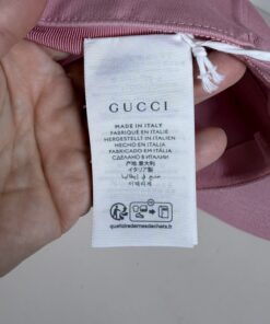 Gucci Pink Cotton Star Embroidered Logo "Pecchi" Baseball Cap Hat - Image 4