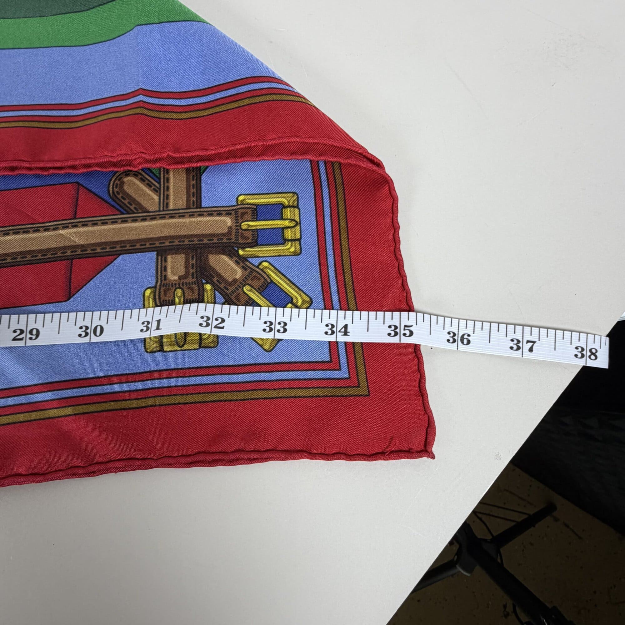 Hermes Paris "Les Sangles" Striped Belt Buckle 35" Silk Square Scarf image 4