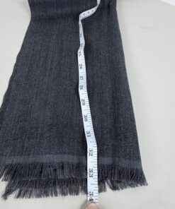 Fendi Charcoal Gray 100% Pure Wool Zucca Monogram Fringed Muffler Scarf