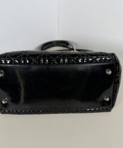 Dior Black Ultratglossy Patent Calfskin Cannage Medium Lady Dior Bag - Image 3