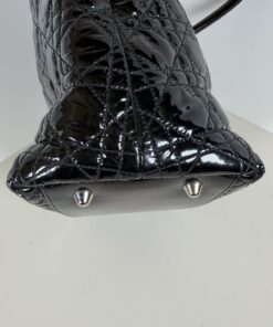 Dior Black Ultratglossy Patent Calfskin Cannage Medium Lady Dior Bag - Image 4