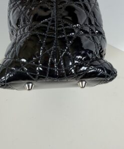 Dior Black Ultratglossy Patent Calfskin Cannage Medium Lady Dior Bag - Image 5