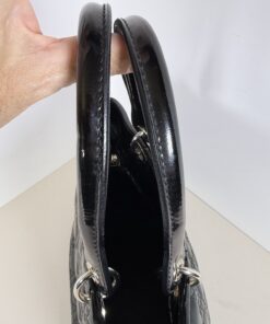 Dior Black Ultratglossy Patent Calfskin Cannage Medium Lady Dior Bag - Image 7