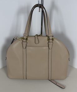 Coach Tan Saffiano Leather Peyton Cora Domed Satchel Bag