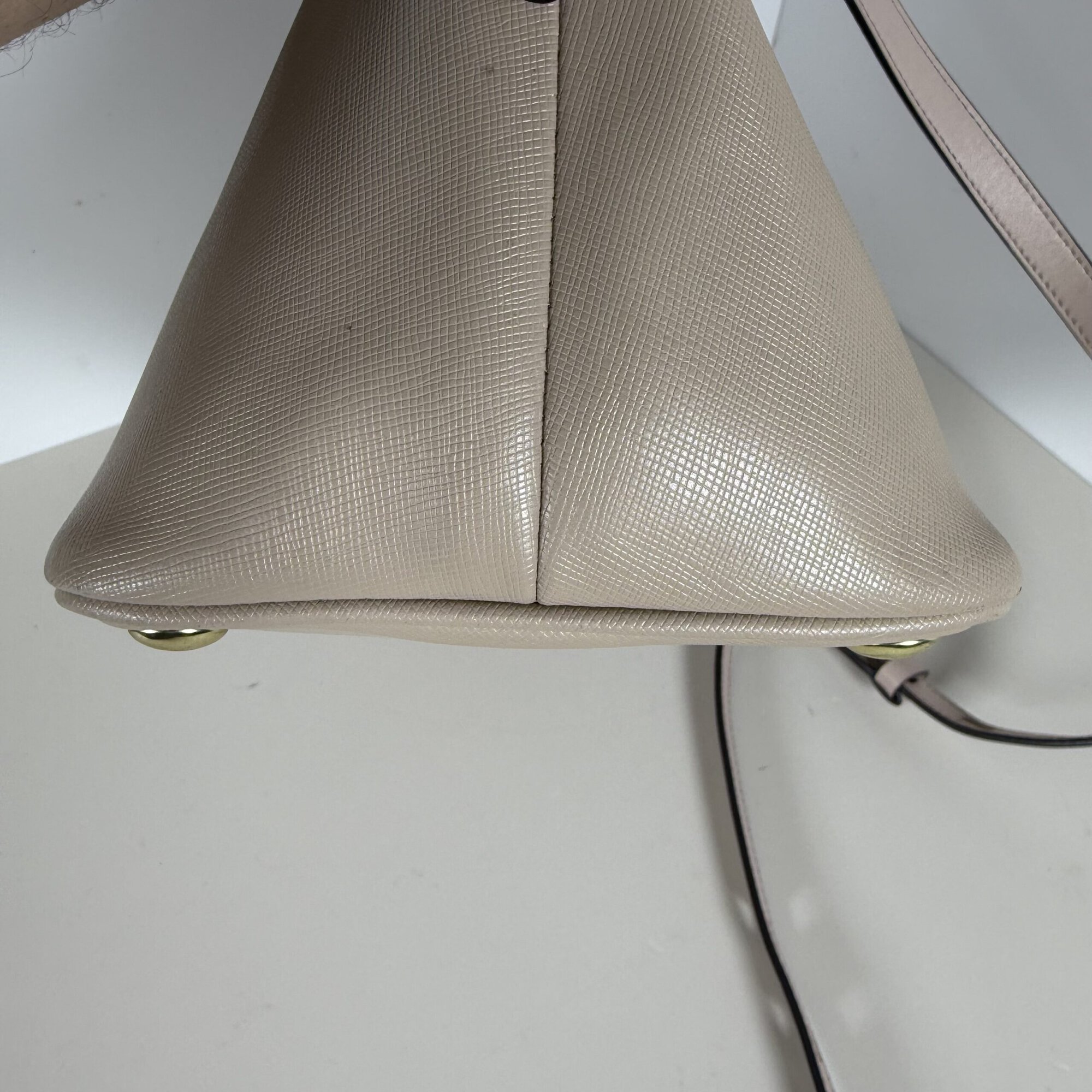 Coach Tan Saffiano Leather Peyton Cora Domed Satchel Bag - Image 4