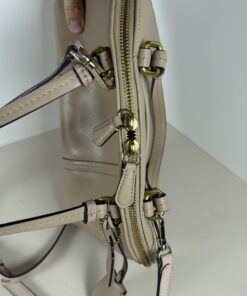 Coach Tan Saffiano Leather Peyton Cora Domed Satchel Bag - Image 6