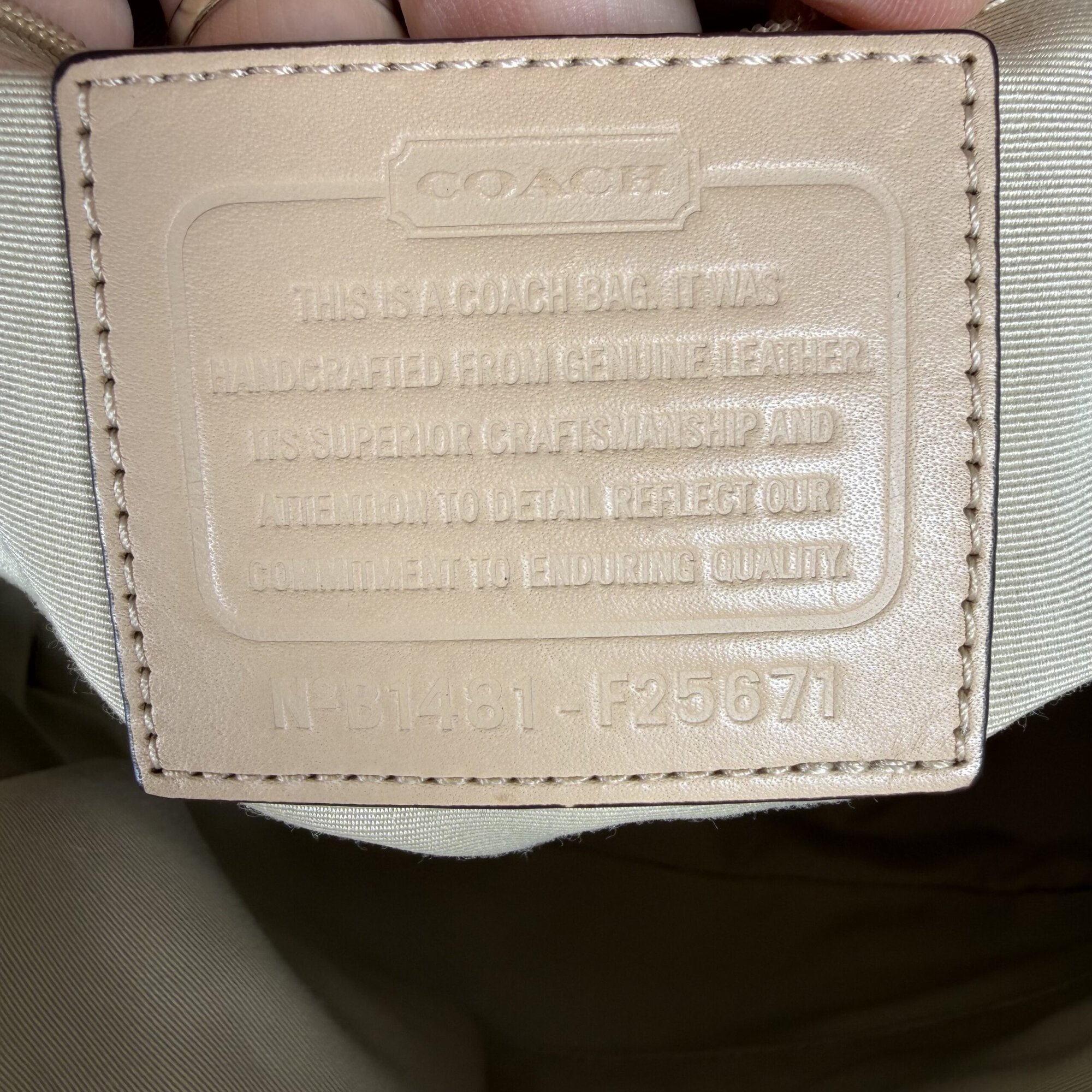 Coach Tan Saffiano Leather Peyton Cora Domed Satchel Bag - Image 7