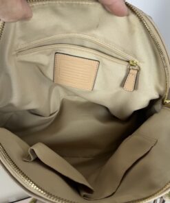 Coach Tan Saffiano Leather Peyton Cora Domed Satchel Bag - Image 8