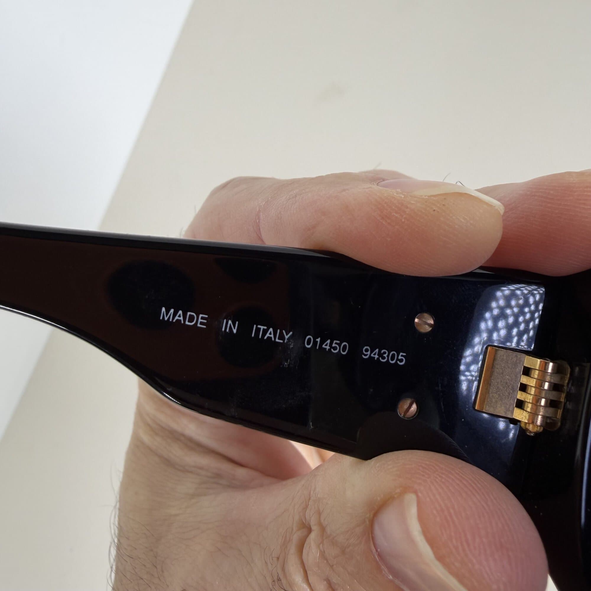 Vintage Chanel 1993 Archive Black Matelassé Quilted CC Logo Square Sunglasses - Image 3