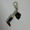 Vintage Gucci Gold-Tone Black Enamel Equestrian Riding Boot & Crest Shield Bag Charm Keychain