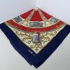 Authentic Celine Paris Navy Red Silk Scarf Military Crest Motif