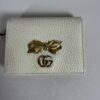 Gucci Bow GG Leather Compact Bifold Wallet Cream and Pink