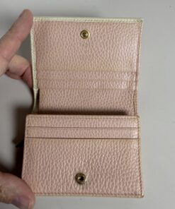 Gucci Bow GG Leather Compact Bifold Wallet Cream and Pink, additional view 6