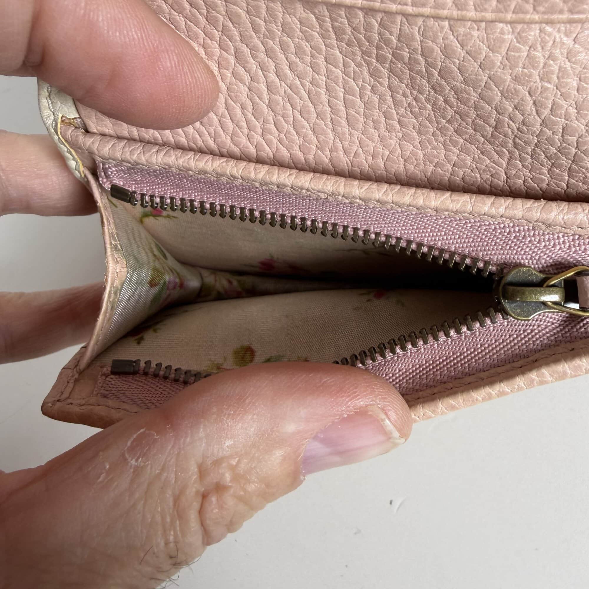 Gucci Bow GG Leather Compact Bifold Wallet Cream and Pink, additional view 7