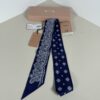 Miu Miu Bandana Print Poplin Skinny Scarf Blue White NWT