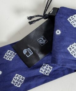 Miu Miu Bandana Print Poplin Skinny Scarf Blue White NWT, additional view 4