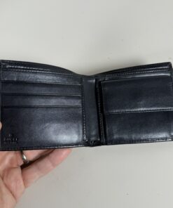 Gucci GG Canvas Bifold Coin Pocket Wallet Black, additional view 6